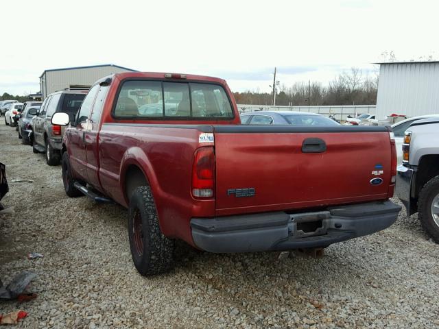 1FTNX20L52EB00737 - 2002 FORD F250 SUPER RED photo 3