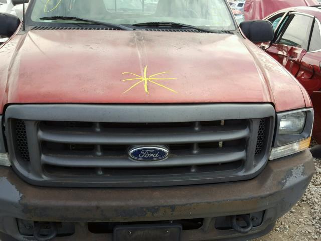 1FTNX20L52EB00737 - 2002 FORD F250 SUPER RED photo 7