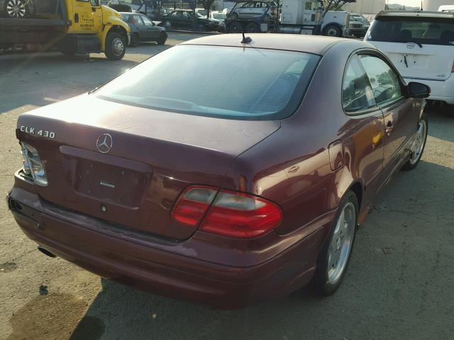 WDBLJ70G91F186151 - 2001 MERCEDES-BENZ CLK 430 RED photo 4