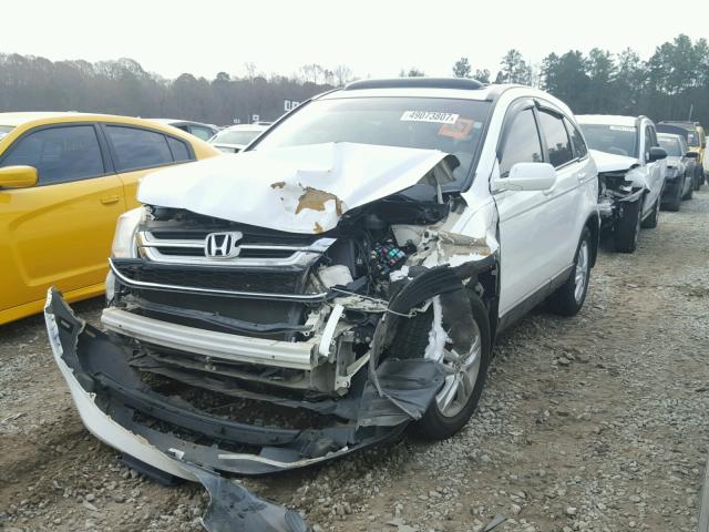 5J6RE3H75AL031895 - 2010 HONDA CR-V EXL WHITE photo 2