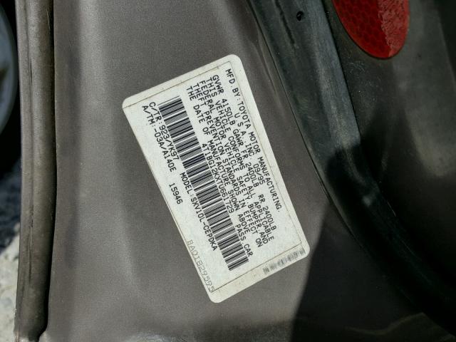 4T1BG12KXTU661729 - 1996 TOYOTA CAMRY DX GRAY photo 10