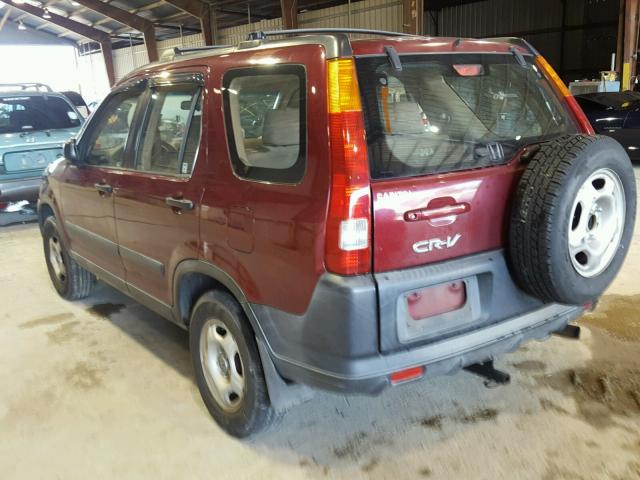 JHLRD68422C014833 - 2002 HONDA CR-V LX RED photo 3