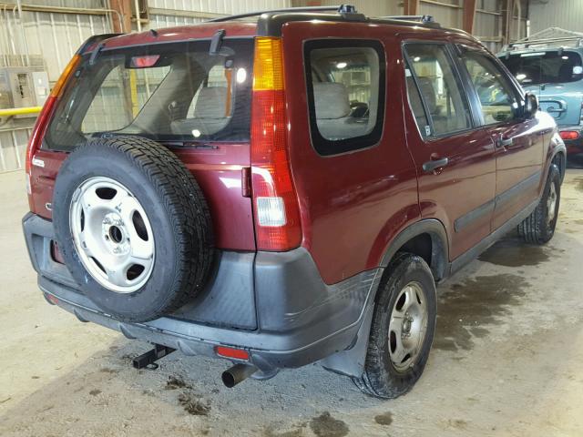 JHLRD68422C014833 - 2002 HONDA CR-V LX RED photo 4