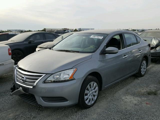 3N1AB7AP7EY329605 - 2014 NISSAN SENTRA S GRAY photo 2