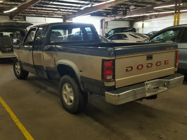 1B7GG23Y5PS276731 - 1993 DODGE DAKOTA BLUE photo 3