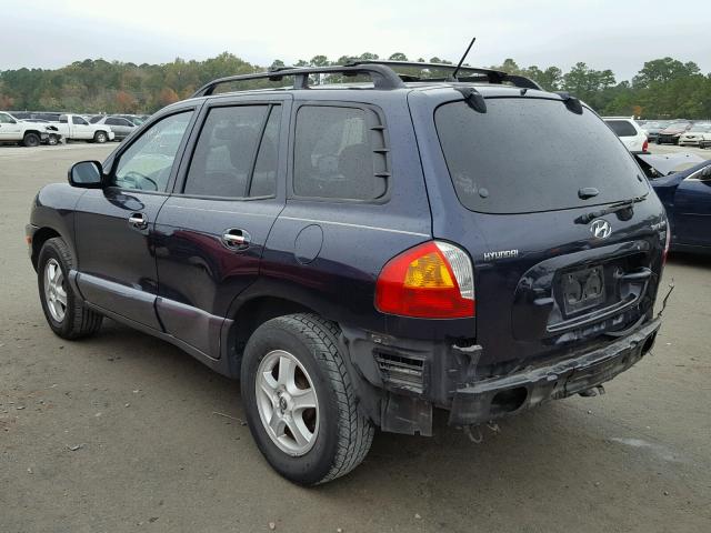 KM8SC13E74U724307 - 2004 HYUNDAI SANTA FE G BLUE photo 3