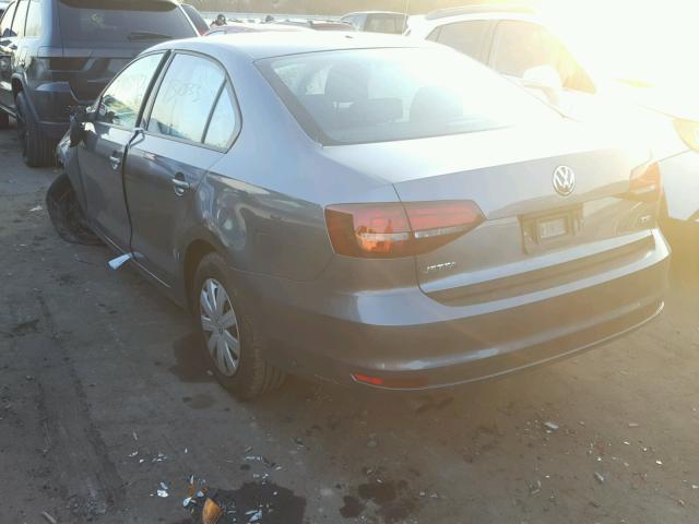 3VW267AJ8GM394908 - 2016 VOLKSWAGEN JETTA S 灰色 照片 3