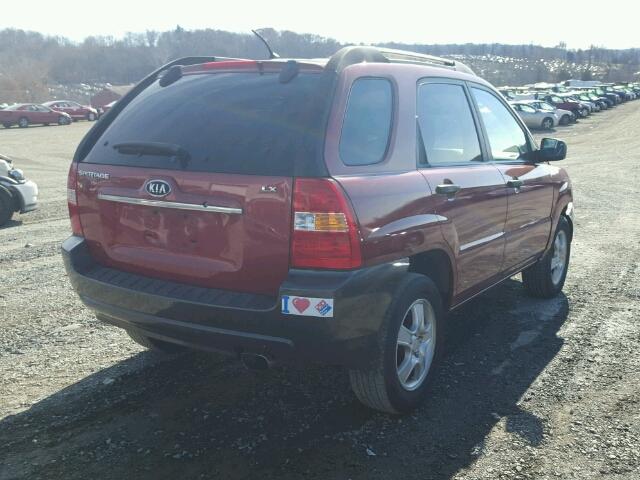 KNDJF724677361147 - 2007 KIA SPORTAGE L RED photo 4