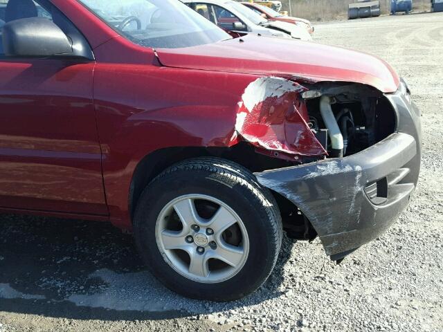 KNDJF724677361147 - 2007 KIA SPORTAGE L RED photo 9