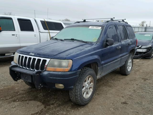 1J4GW48N91C550828 - 2001 JEEP GRAND CHER BLUE photo 2