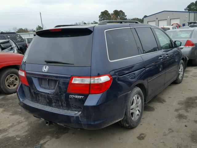 5FNRL38715B126944 - 2005 HONDA ODYSSEY EX BLUE photo 4