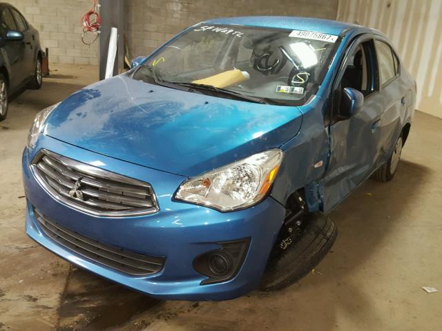 ML32F3FJ7HHF09398 - 2017 MITSUBISHI MIRAGE G4 BLUE photo 2