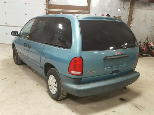 2P4FP25BXXR397403 - 1999 PLYMOUTH VOYAGER TEAL photo 3