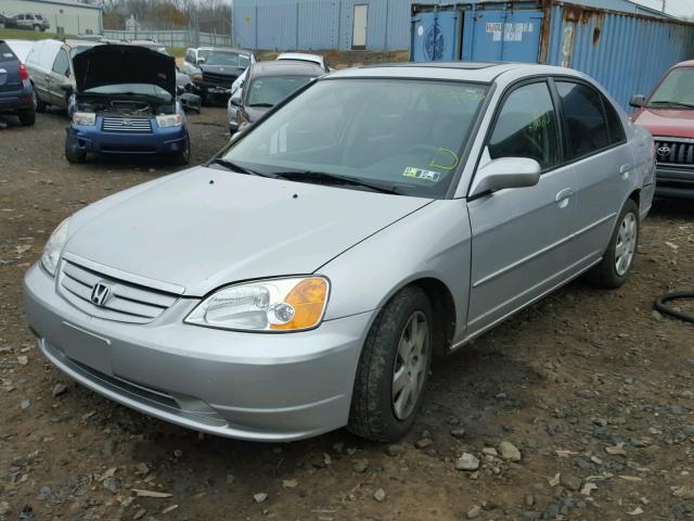 1HGES26721L075302 - 2001 HONDA CIVIC EX SILVER photo 2