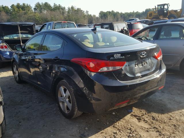 5NPDH4AEXDH439016 - 2013 HYUNDAI ELANTRA GL BLACK photo 3