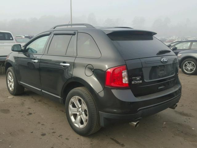 2FMDK3JC4BBA83421 - 2011 FORD EDGE SEL BLACK photo 3