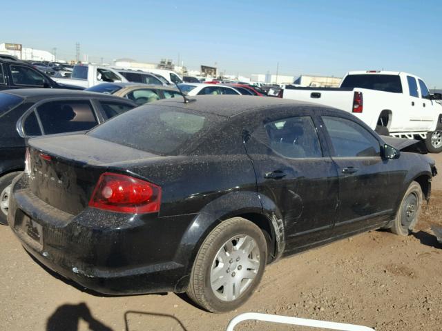 1C3CDZAB4CN209565 - 2012 DODGE AVENGER SE BLACK photo 4