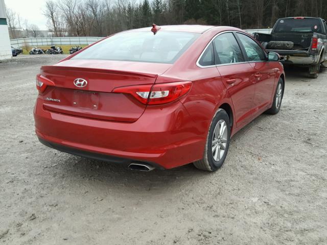 5NPE24AF5HH532935 - 2017 HYUNDAI SONATA SE RED photo 4