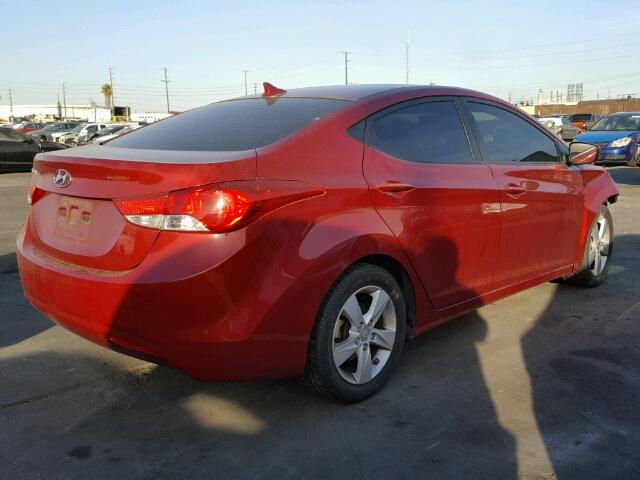 KMHDH4AE5CU321410 - 2012 HYUNDAI ELANTRA GL RED photo 4