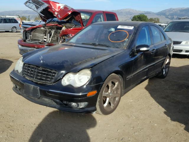 WDBRF52H77A918188 - 2007 MERCEDES-BENZ C 230 BLACK photo 2