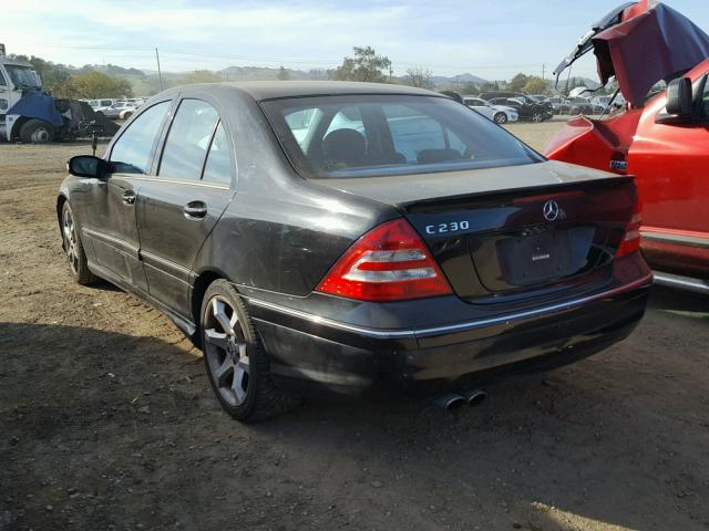 WDBRF52H77A918188 - 2007 MERCEDES-BENZ C 230 BLACK photo 3