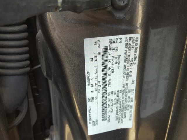 1FADP3F25DL343582 - 2013 FORD FOCUS SE GRAY photo 10