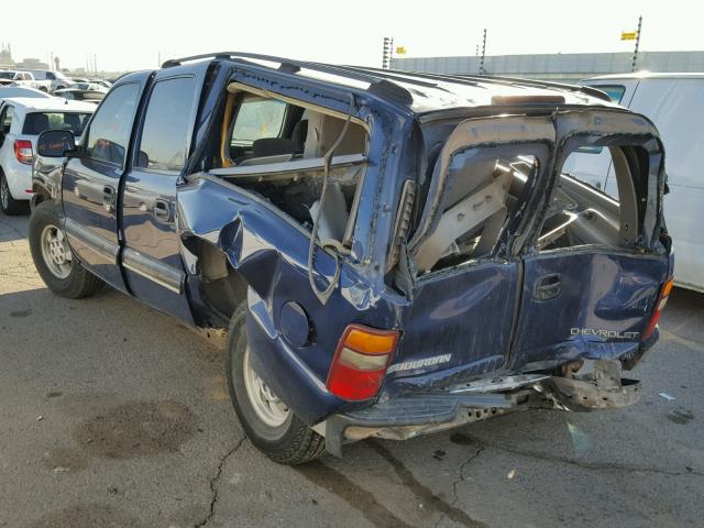 1GNEC16TX1J289427 - 2001 CHEVROLET SUBURBAN C BLUE photo 3