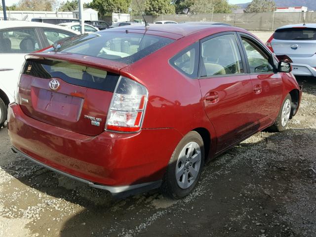 JTDKB20U140107288 - 2004 TOYOTA PRIUS RED photo 4