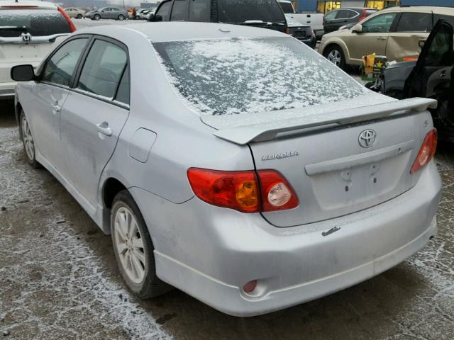 2T1BU4EE2AC388848 - 2010 TOYOTA COROLLA BA SILVER photo 3