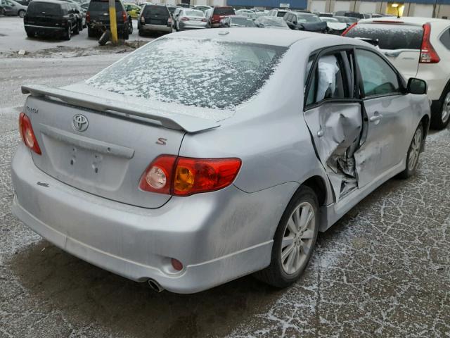 2T1BU4EE2AC388848 - 2010 TOYOTA COROLLA BA SILVER photo 4