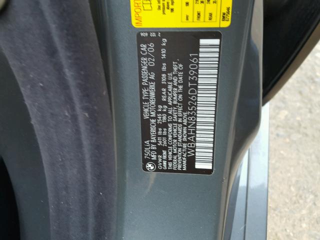 WBAHN83526DT39061 - 2006 BMW 750 LI GRAY photo 10