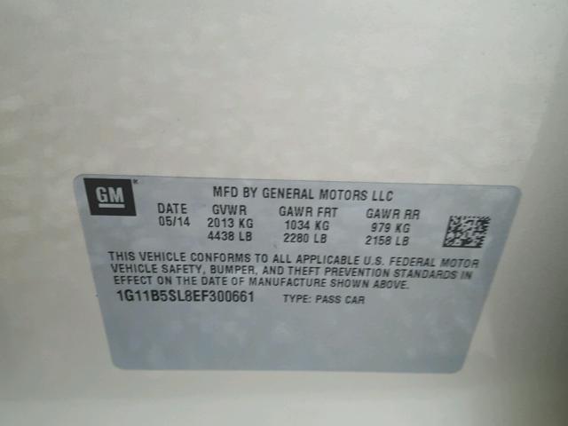 1G11B5SL8EF300661 - 2014 CHEVROLET MALIBU LS 金色 照片 10