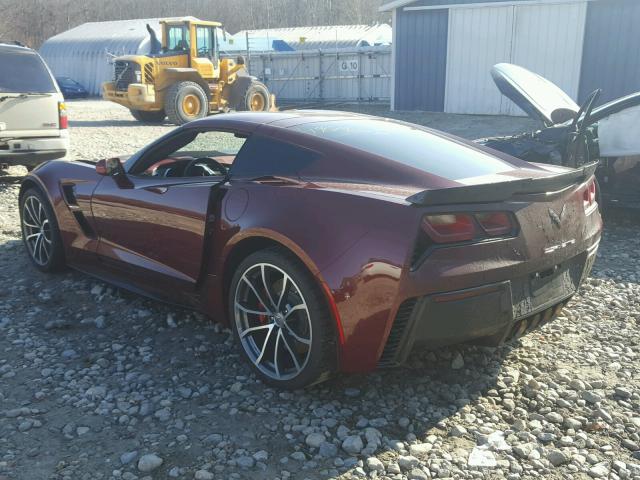 1G1Y12D74H5110205 - 2017 CHEVROLET CORVETTE G RED photo 3