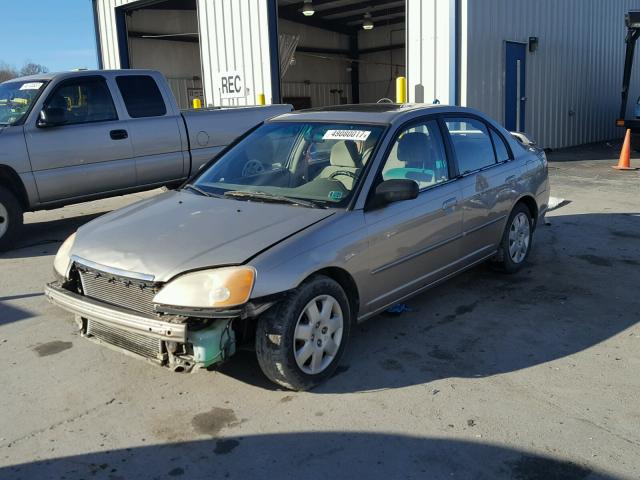 2HGES26711H510159 - 2001 HONDA CIVIC EX GOLD photo 2