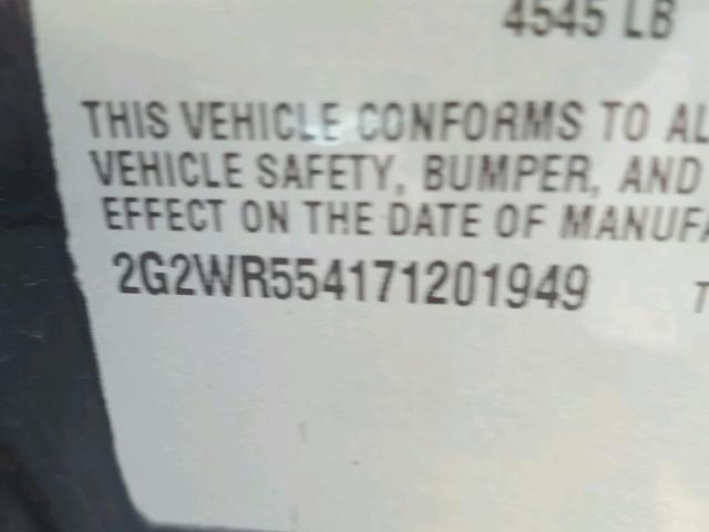 2G2WC58C961239349 - 2006 PONTIAC GRAND PRIX Սև լուսանկար 10