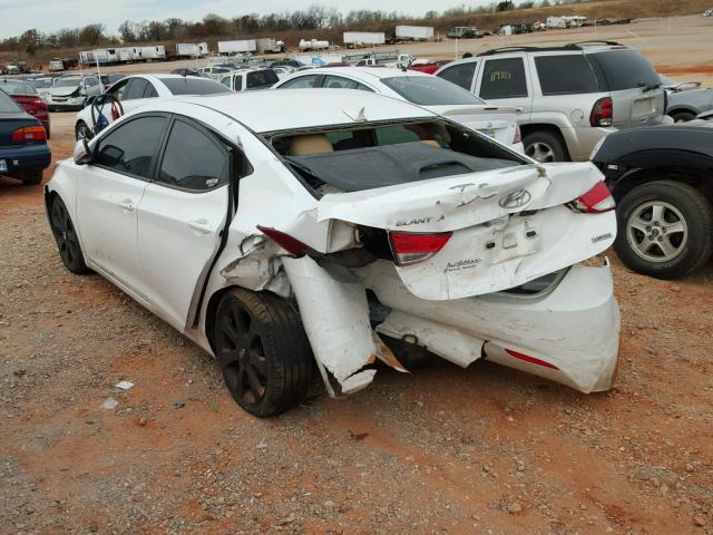 5NPDH4AE4DH248160 - 2013 HYUNDAI ELANTRA GL WHITE photo 3