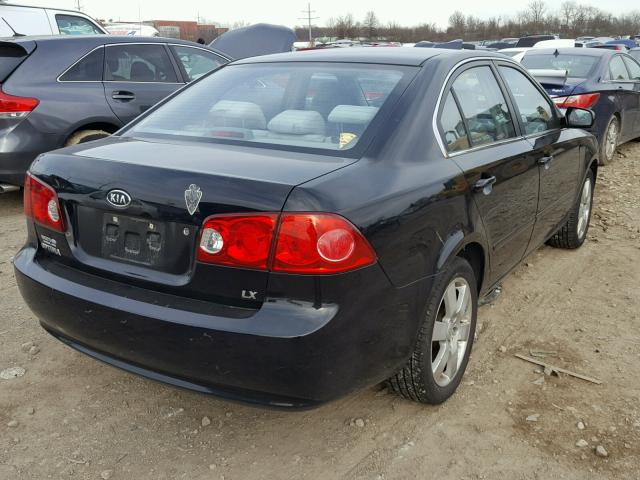 KNAGE123075107301 - 2007 KIA OPTIMA LX BLACK photo 4