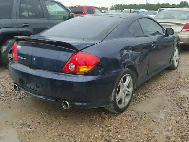 KMHHM65D45U166409 - 2005 HYUNDAI TIBURON BLUE photo 4