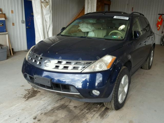 JN8AZ08W64W311619 - 2004 NISSAN MURANO SL BLUE photo 2