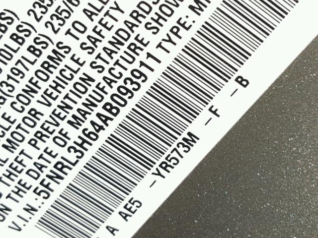 5FNRL3H64AB093911 - 2010 HONDA ODYSSEY EX TAN photo 10