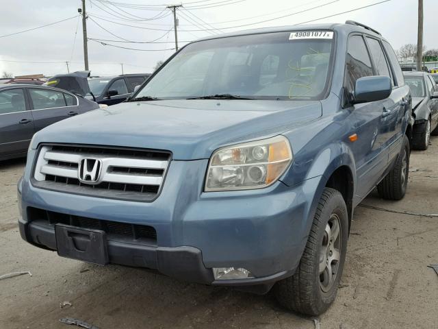 5FNYF18717B008368 - 2007 HONDA PILOT EXL BLUE photo 2