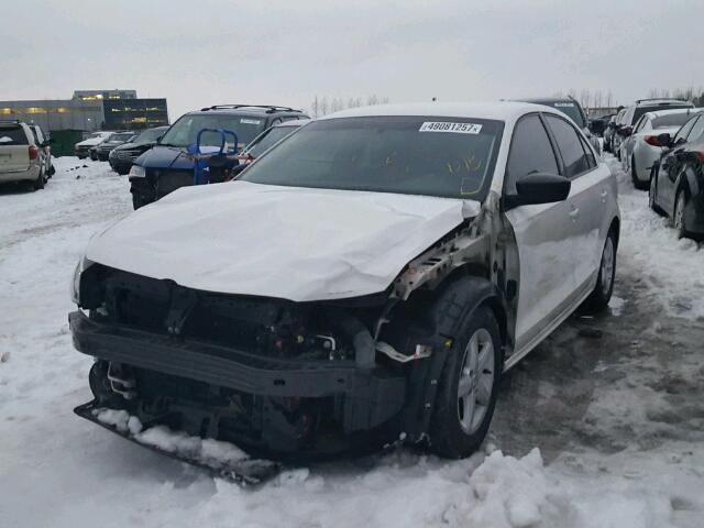 3VW2K7AJ4BM382971 - 2011 VOLKSWAGEN JETTA BASE WHITE photo 2