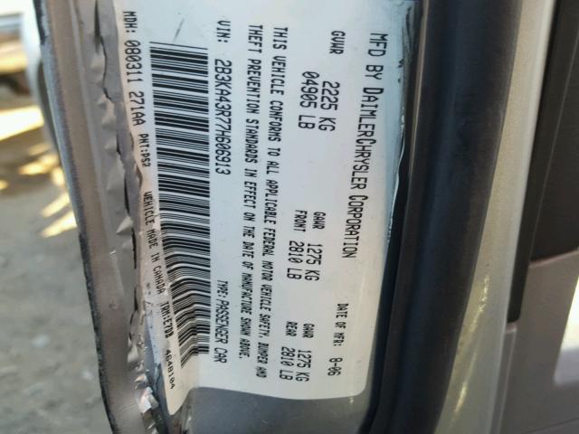 2B3KA43R77H606913 - 2007 DODGE CHARGER SE TWO TONE photo 10