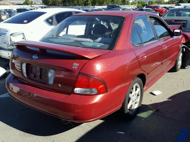 3N1BB51D5YL103692 - 2000 NISSAN SENTRA SE BURGUNDY photo 4