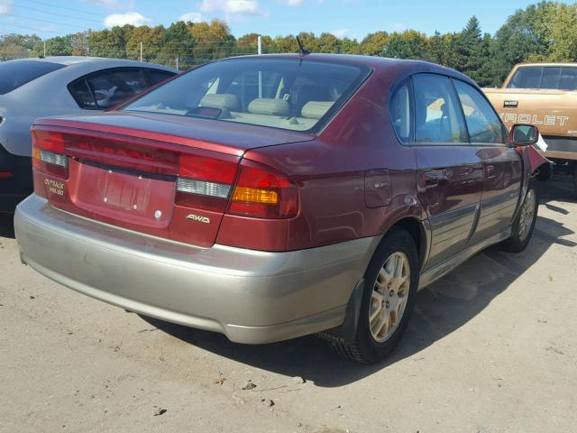 4S3BE896137203667 - 2003 SUBARU LEGACY OUT RED photo 4