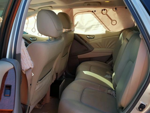 JN8AZ18W69W133000 - 2009 NISSAN MURANO S TAN photo 6