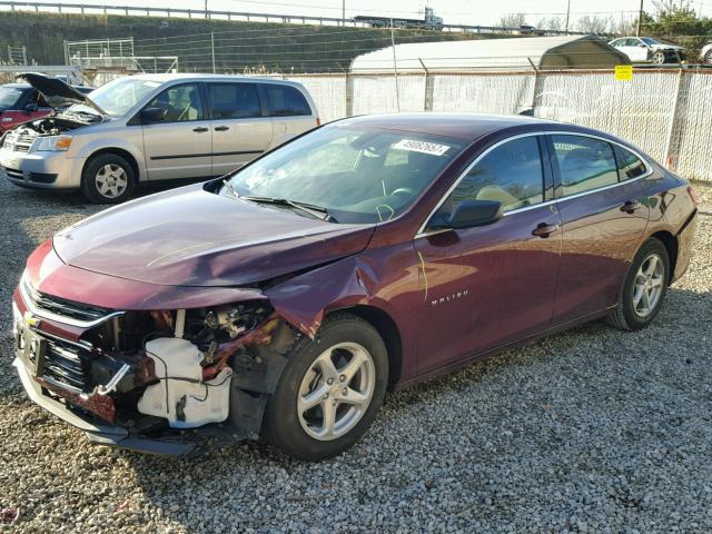 1G1ZB5STXGF300568 - 2016 CHEVROLET MALIBU LS RED photo 2