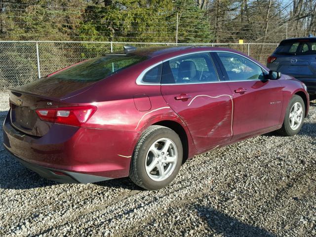 1G1ZB5STXGF300568 - 2016 CHEVROLET MALIBU LS RED photo 4