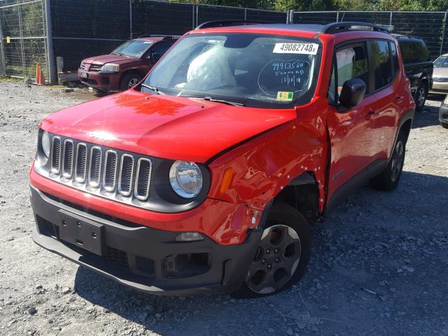 ZACCJBAB4HPE55803 - 2017 JEEP RENEGADE S RED photo 2