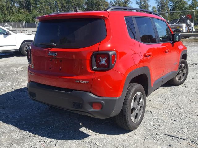 ZACCJBAB4HPE55803 - 2017 JEEP RENEGADE S RED photo 4